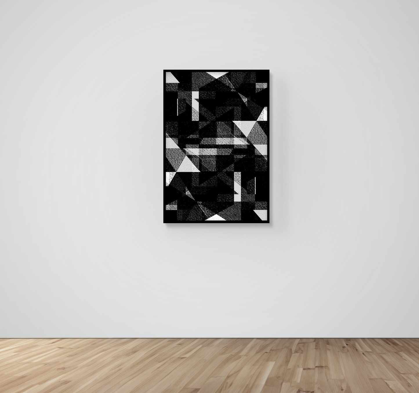 Abstract Art, Wall Art, Ready-To-Hang, Fractal Noir, Fractal, Frame Size-24x36, Frame Color-Black,Frame Style-Thin Floating Frame, VividWalls, Artwork