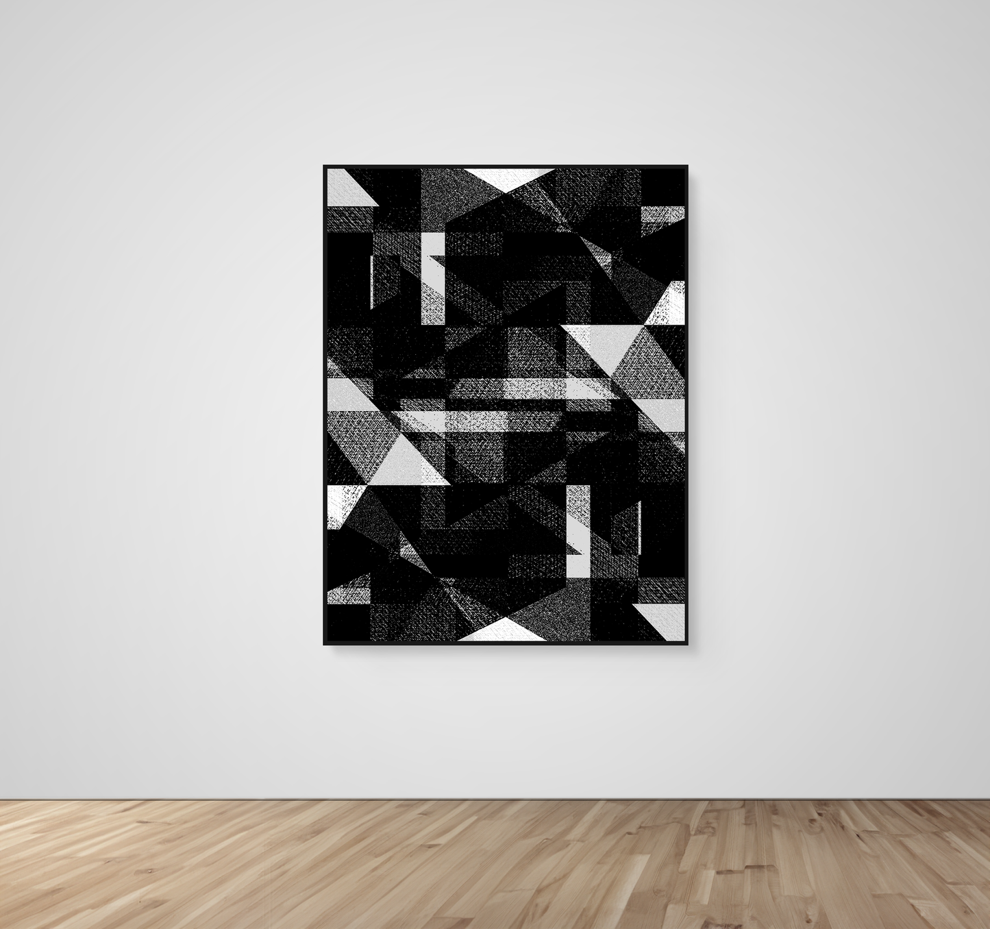 Abstract Art, Wall Art, Ready-To-Hang, Fractal Noir, Fractal, Frame Size-36x48, Frame Color-Black,Frame Style-Thin Floating Frame, VividWalls, Artwork