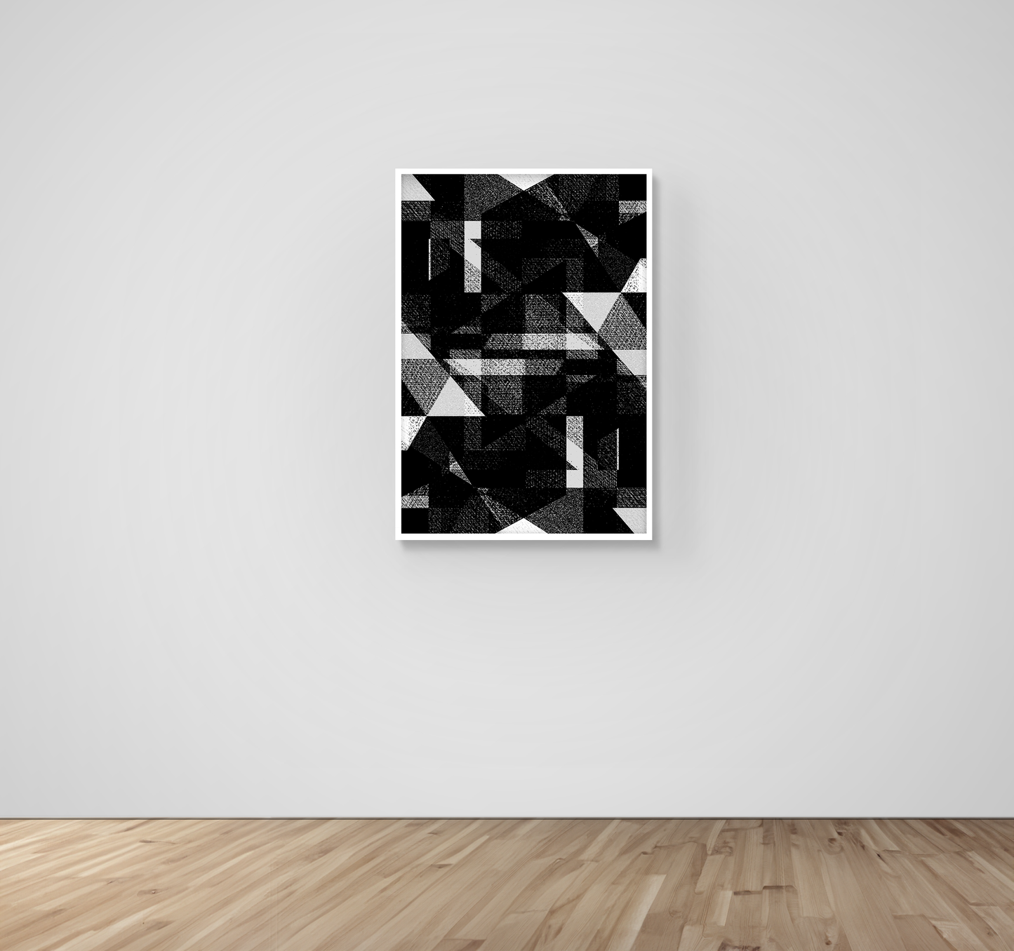 Abstract Art, Wall Art, Ready-To-Hang, Fractal Noir, Fractal, Frame Size-24x36, Frame Color-White,Frame Style-Thin Floating Frame, VividWalls, Artwork