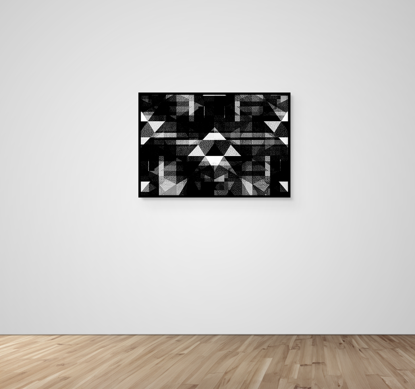 Abstract Art, Wall Art, Ready-To-Hang, Fractal Noir Double, Fractal, Frame Size-36x24, Frame Color-Black,Frame Style-Thin Floating Frame, VividWalls, Artwork