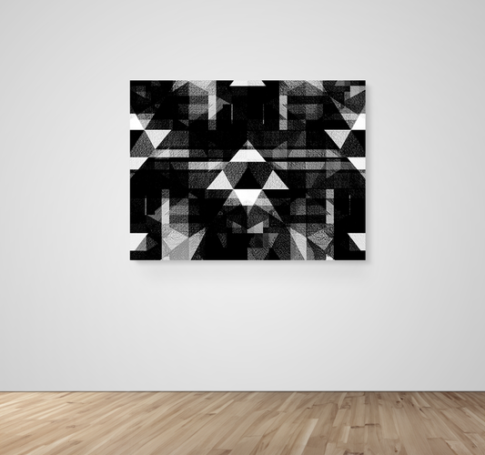 fractal-noir-double Posters, Prints, & Visual Artwork 53x72 Gallery Wrapped Stretched Canvas