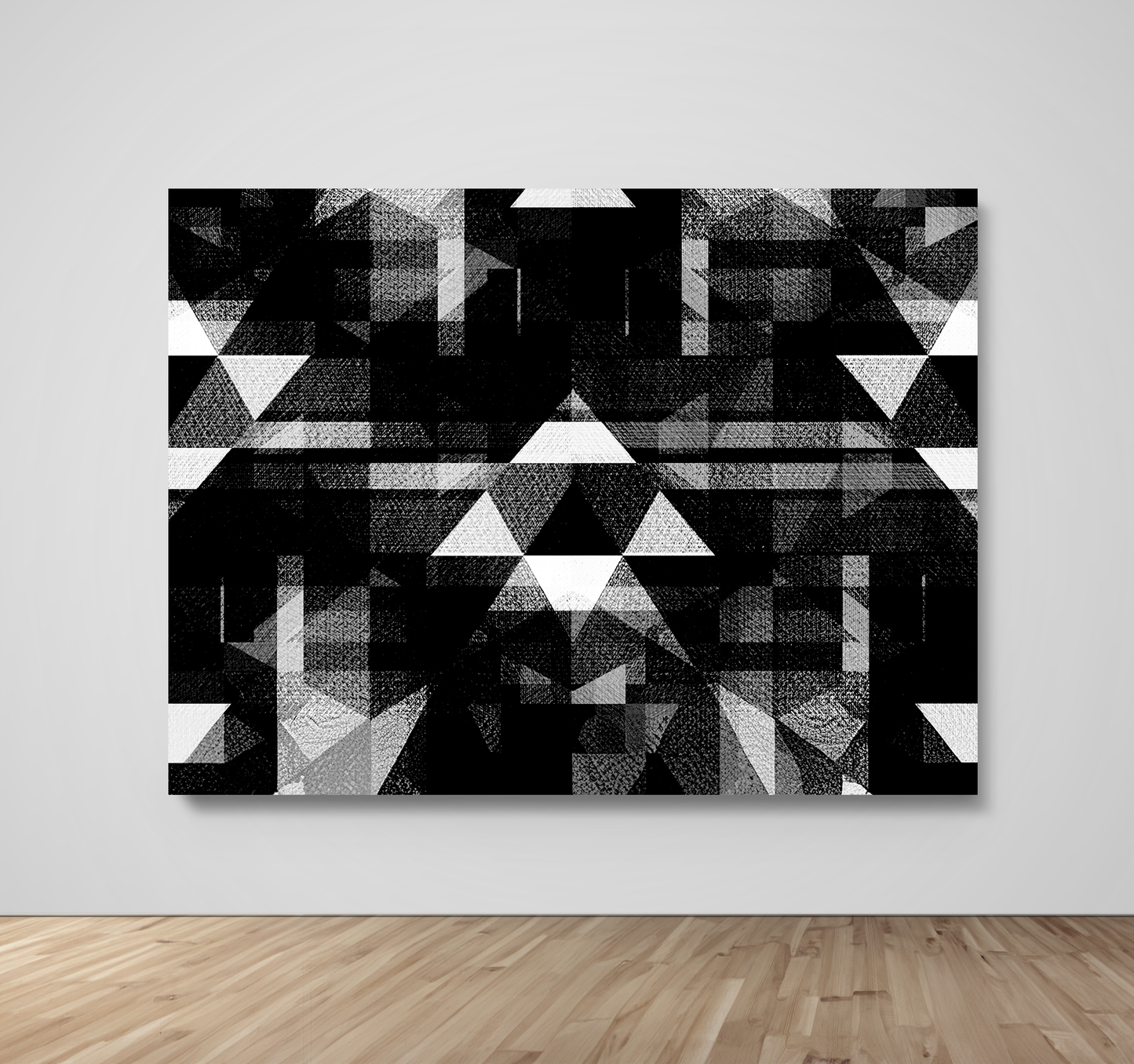 Abstract Art, Wall Art, Ready-To-Hang, Fractal Noir Double, Fractal, Frame Size-72x53, Frame Color-NA,Frame Style-Thin Floating Frame, VividWalls, Artwork