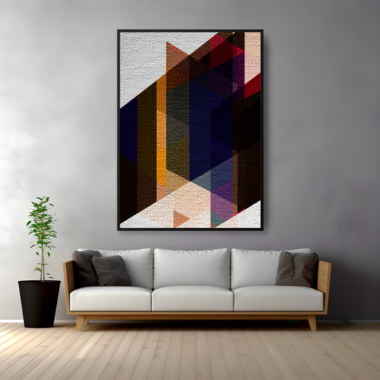 [scene:living-room] Homescenelivingroom Artworksvivid Geometric Intersection Prisma — homescenelivingroom_artworksvivid_geometric_intersection_prisma_1536x1536.png
