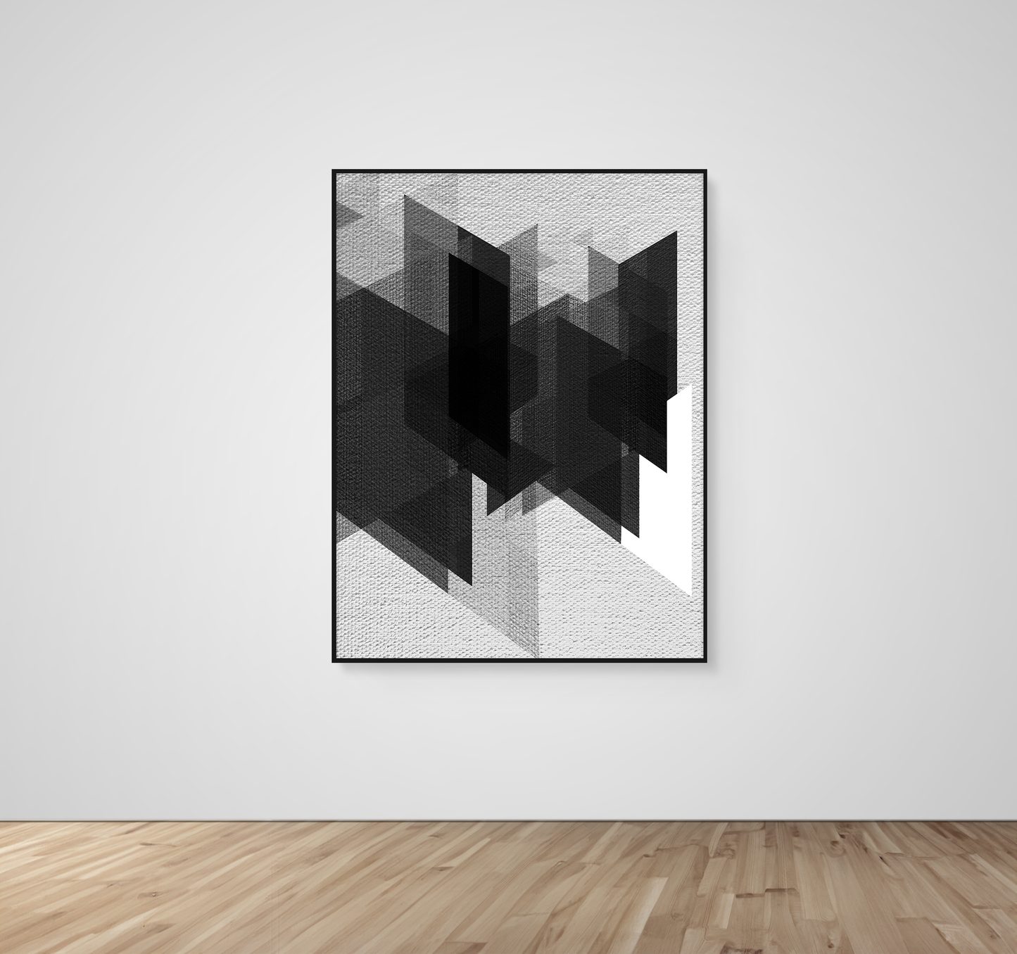 Abstract Art, Wall Art, Ready-To-Hang, Noir Mosaic no1, Mosaic, Frame Size-36x48, Frame Color-Black,Frame Style-Thin Floating Frame, VividWalls, Artwork