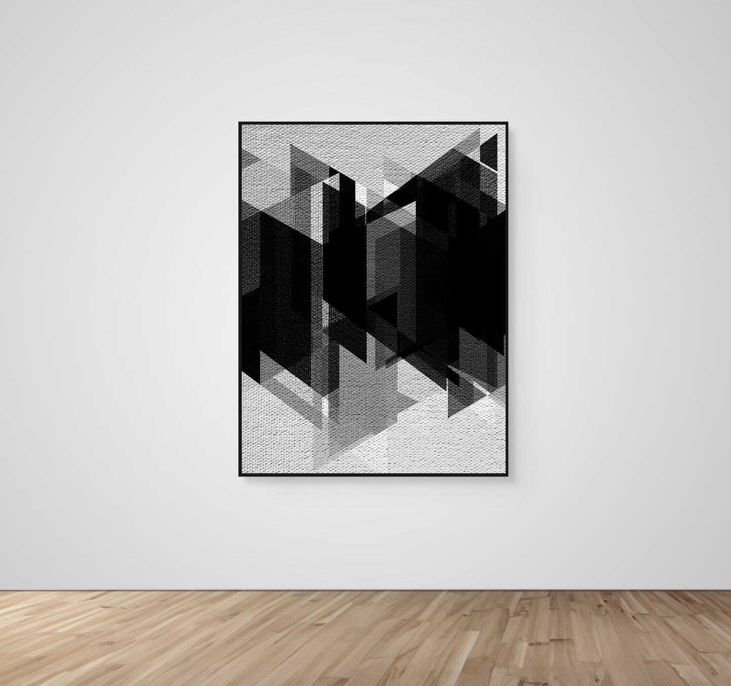 Abstract Art, Wall Art, Ready-To-Hang, Noir Mosaic no2, Mosaic, Frame Size-36x48, Frame Color-Black,Frame Style-Thin Floating Frame, VividWalls, Artwork