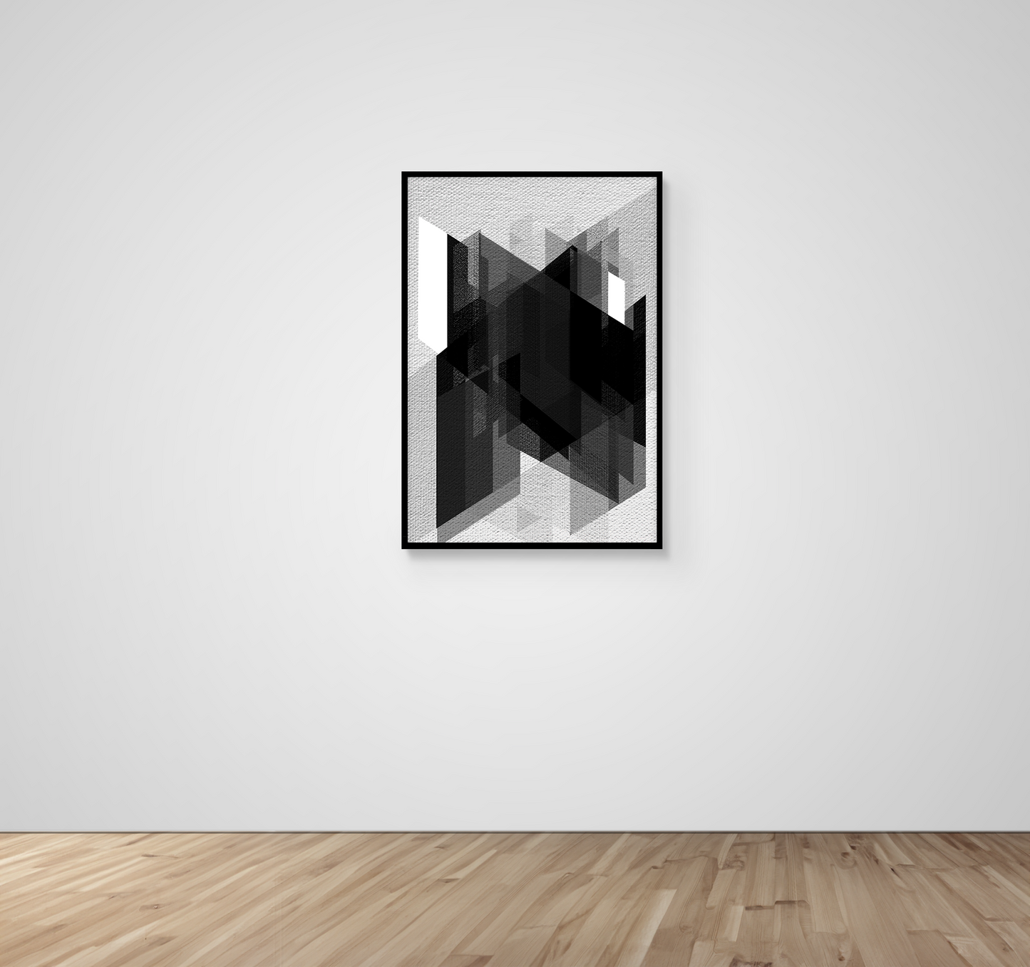 Abstract Art, Wall Art, Ready-To-Hang, Noir Mosaic no3, Mosaic, -24x36, Frame Color-Black,Frame Style-Thin Floating Frame, VividWalls, Artwork