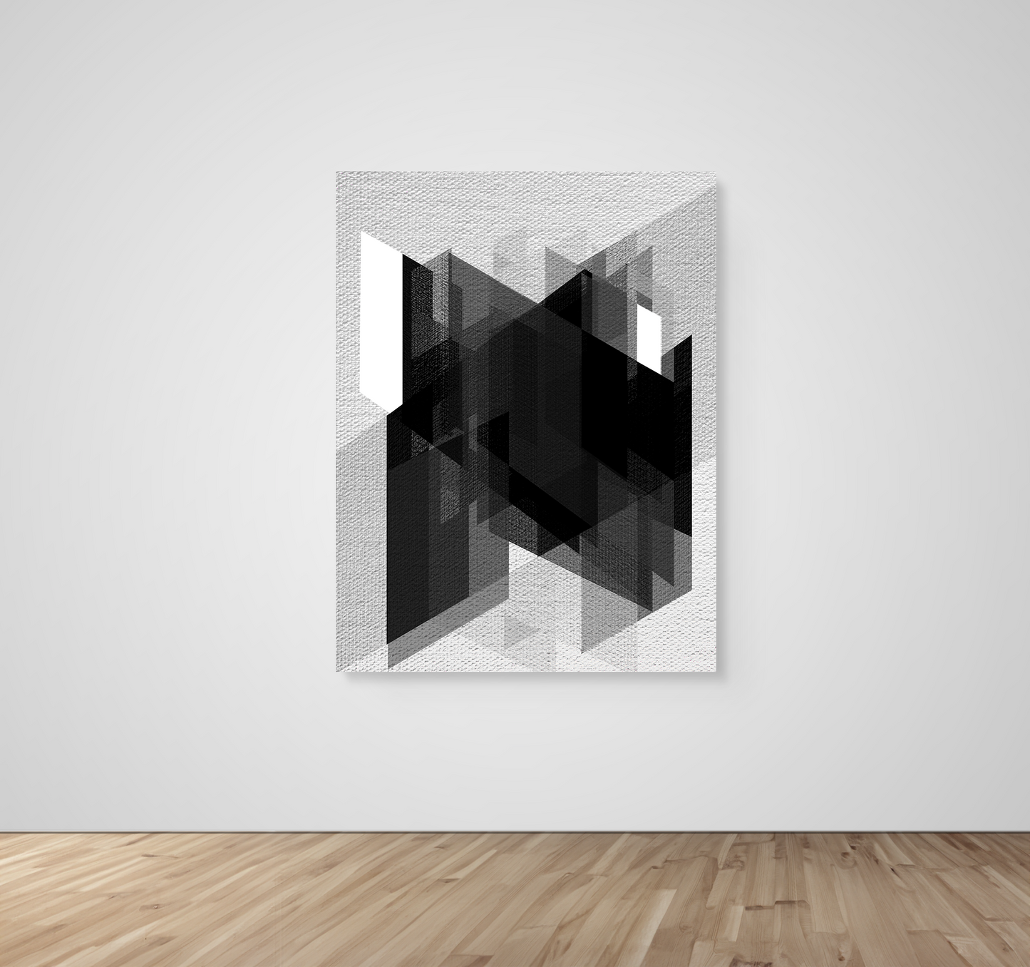 Abstract Art, Wall Art, Ready-To-Hang, Noir Mosaic no3, Mosaic, -36x48, Frame Color-NA,Frame Style-Thin Floating Frame, VividWalls, Artwork