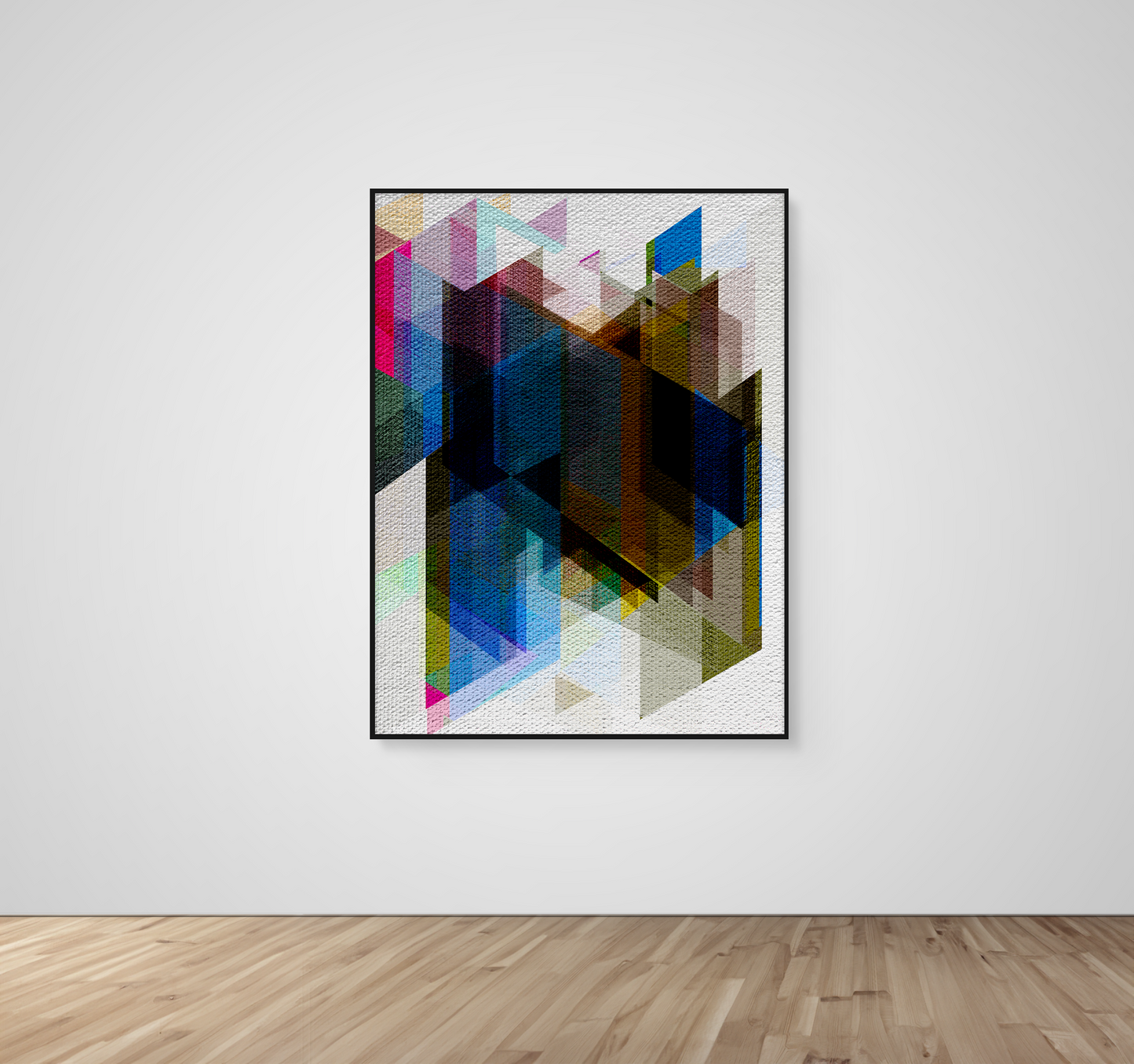 Abstract Art, Wall Art, Ready-To-Hang, Vivid Mosaic no7, Mosaic, Frame Size-36x48, Frame Color-Black,Frame Style-Thin Floating Frame, VividWalls, Artwork