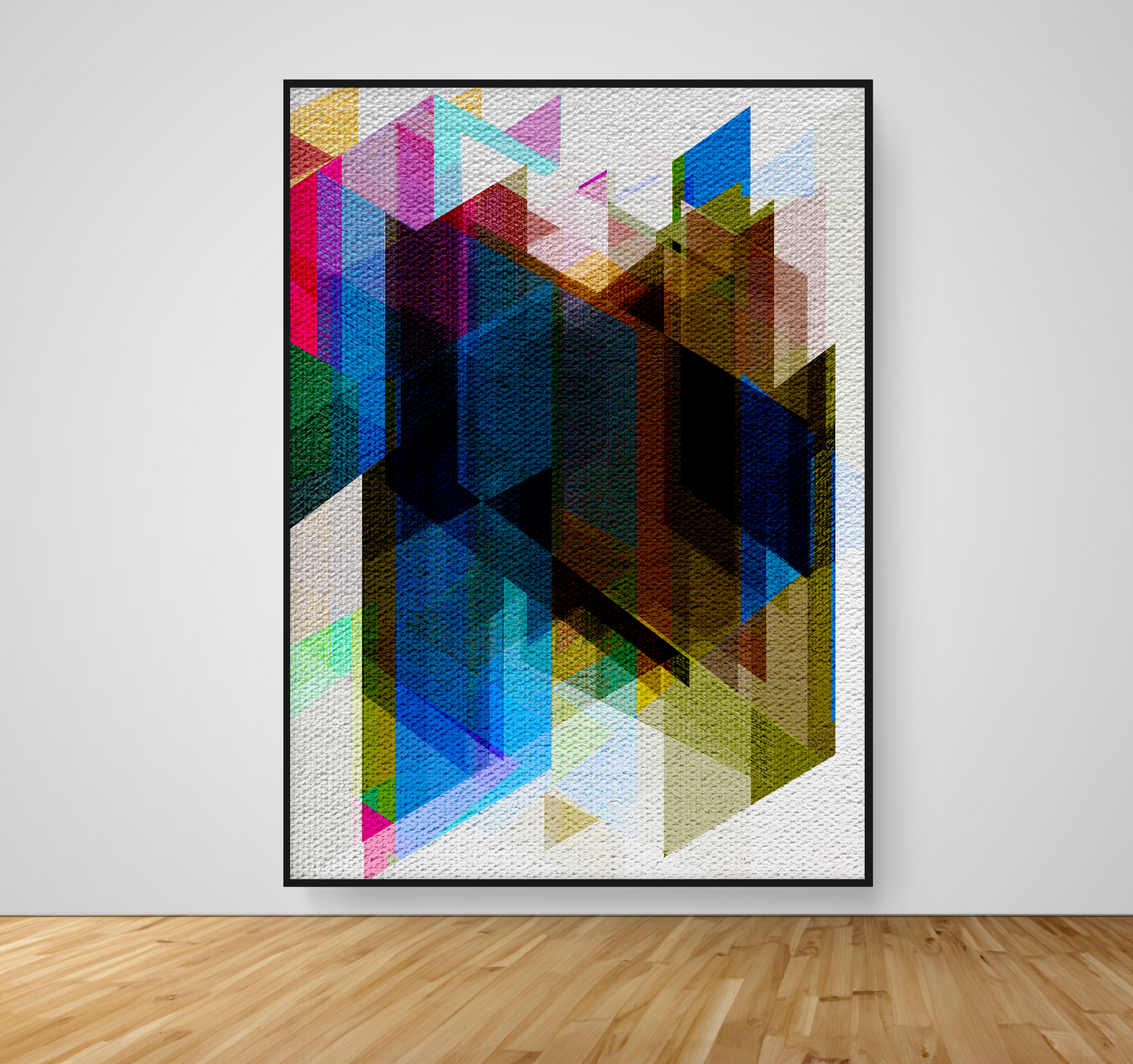 Abstract Art, Wall Art, Ready-To-Hang, Vivid Mosaic no7, Mosaic, Frame Size-53x72, Frame Color-Black,Frame Style-Thin Floating Frame, VividWalls, Artwork