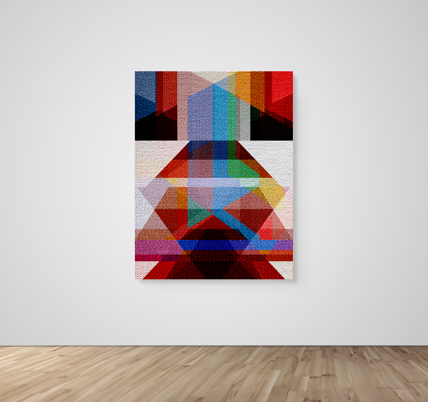 Abstract Art, Wall Art, Ready-To-Hang, Earthy Kimono, Geometric Symmetry, Frame Size-36x48, Frame Color-NA,Frame Style-Thin Floating Frame, VividWalls, Artwork