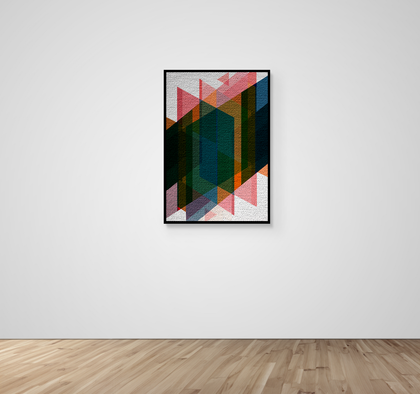 Abstract Art, Wall Art, Ready-To-Hang, Earthy Weave, Vivid Layers, Frame Size-24x36, Frame Color-Black,Frame Style-Thin Floating Frame, VividWalls, Artwork