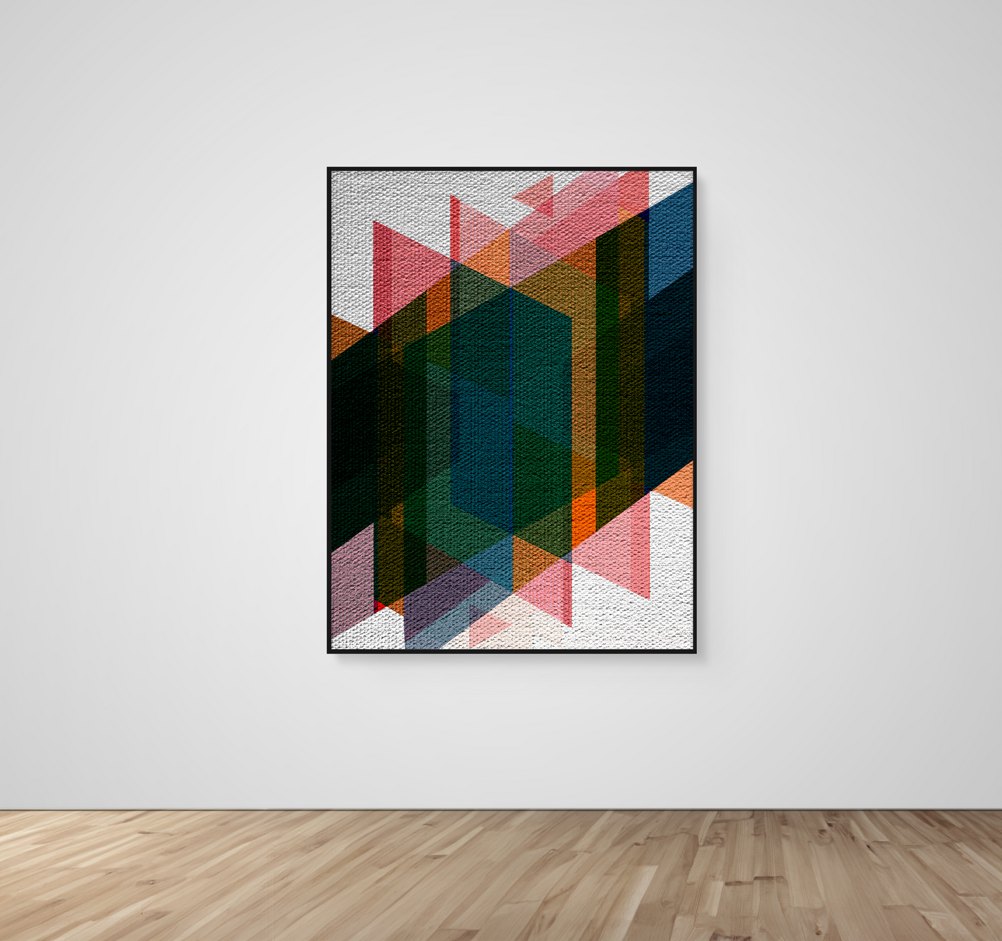 Abstract Art, Wall Art, Ready-To-Hang, Earthy Weave, Vivid Layers, Frame Size-36x48, Frame Color-Black,Frame Style-Thin Floating Frame, VividWalls, Artwork