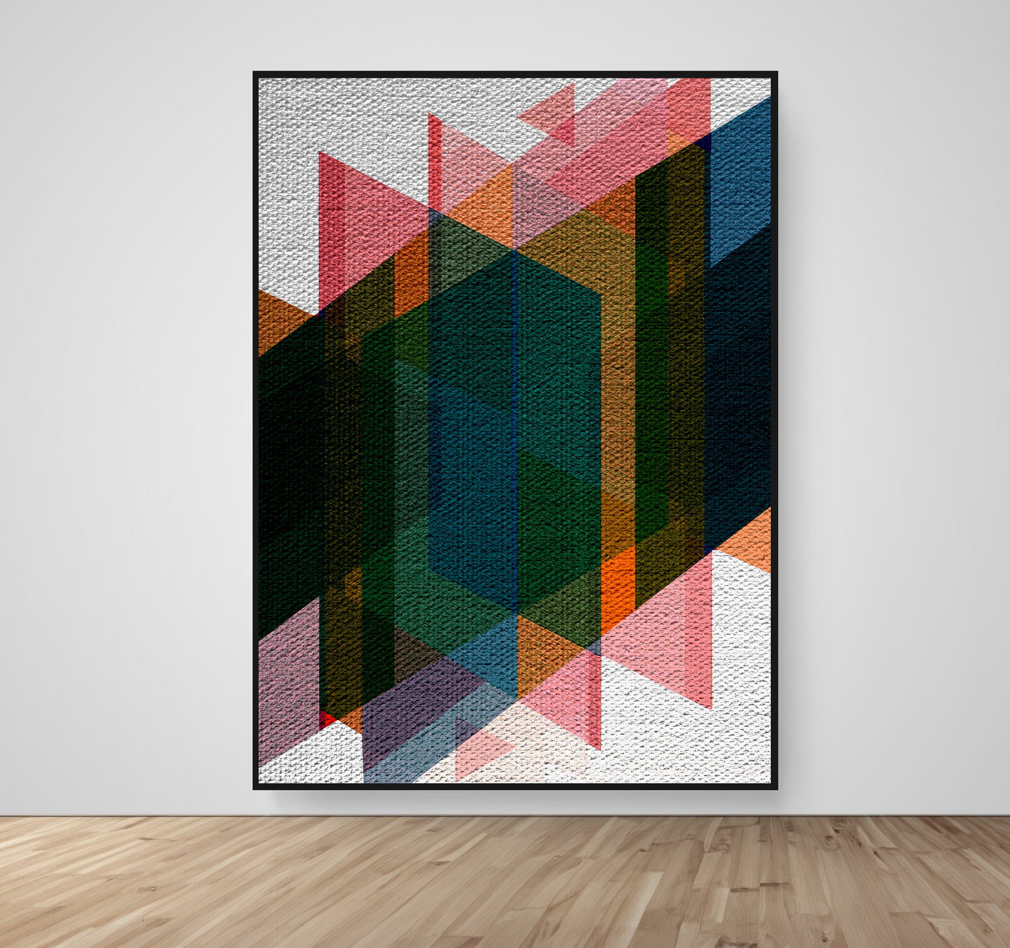 Abstract Art, Wall Art, Ready-To-Hang, Earthy Weave, Vivid Layers, Frame Size-53x72, Frame Color-Black,Frame Style-Thin Floating Frame, VividWalls, Artwork