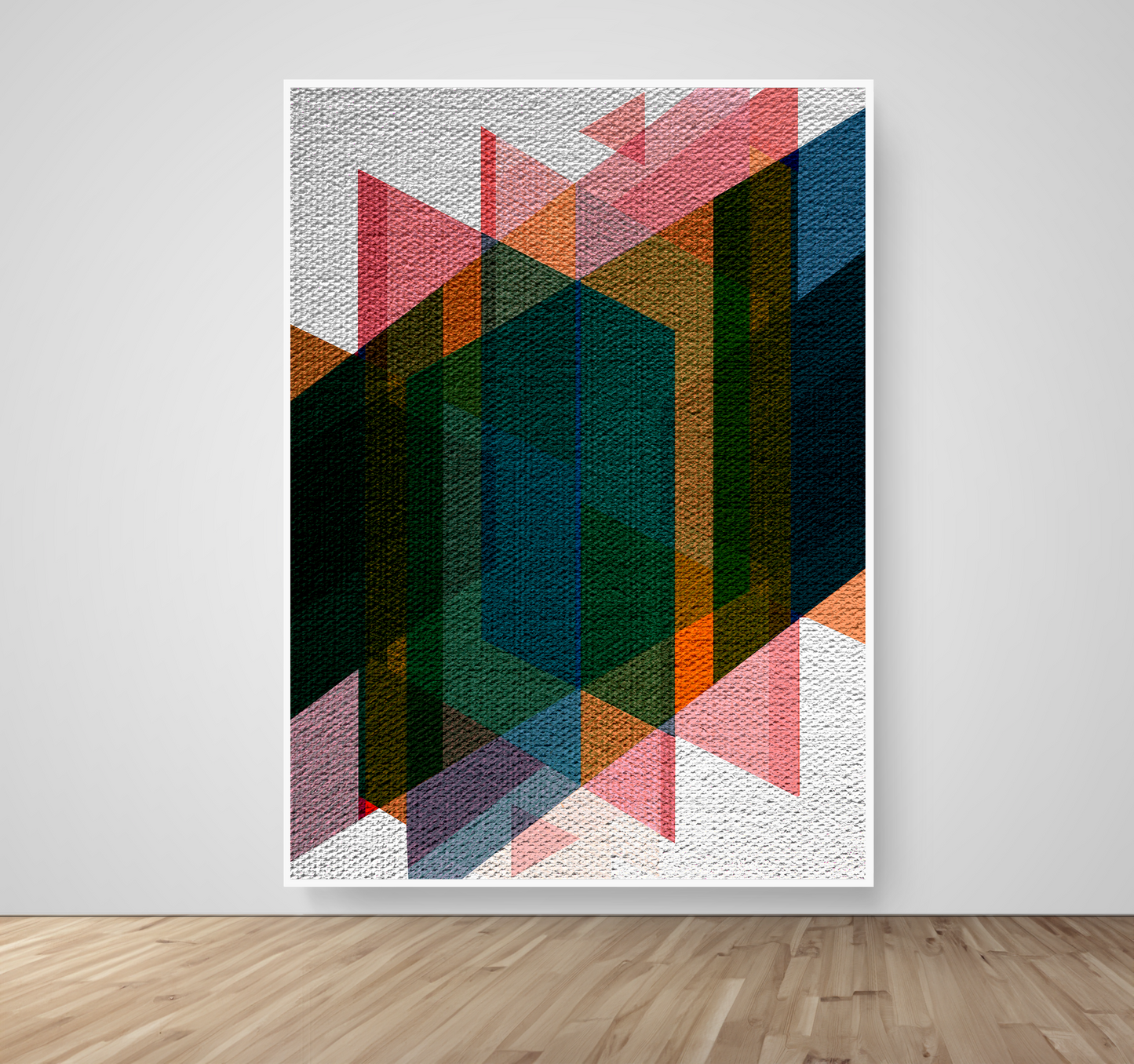 Abstract Art, Wall Art, Ready-To-Hang, Earthy Weave, Vivid Layers, Frame Size-53x72, Frame Color-White,Frame Style-Thin Floating Frame, VividWalls, Artwork