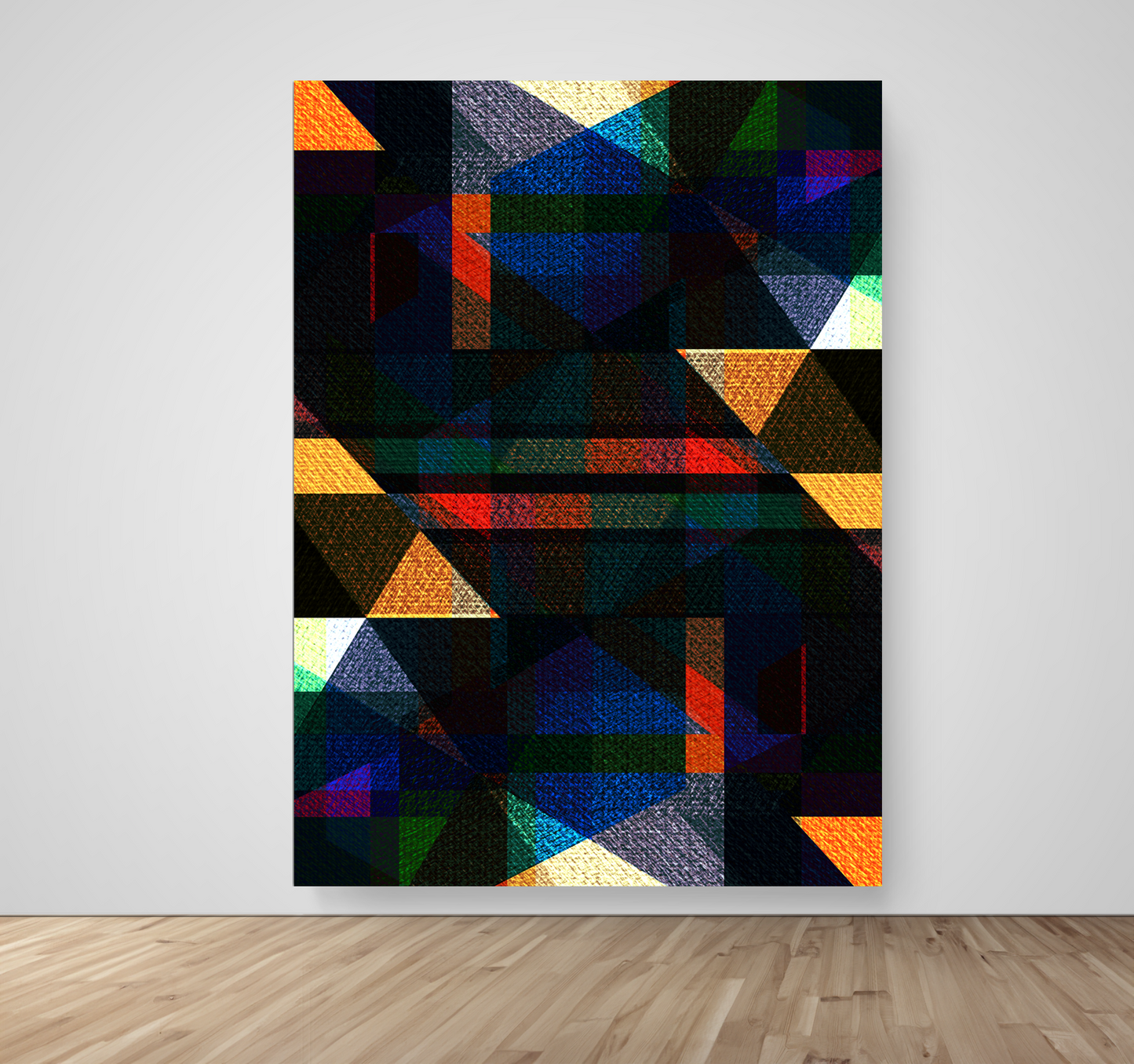 Abstract Art, Wall Art, Ready-To-Hang, Fractal Color Dark, Fractal, Frame Size-53x72, Frame Color-NA,Frame Style-Thin Floating Frame, VividWalls, Artwork