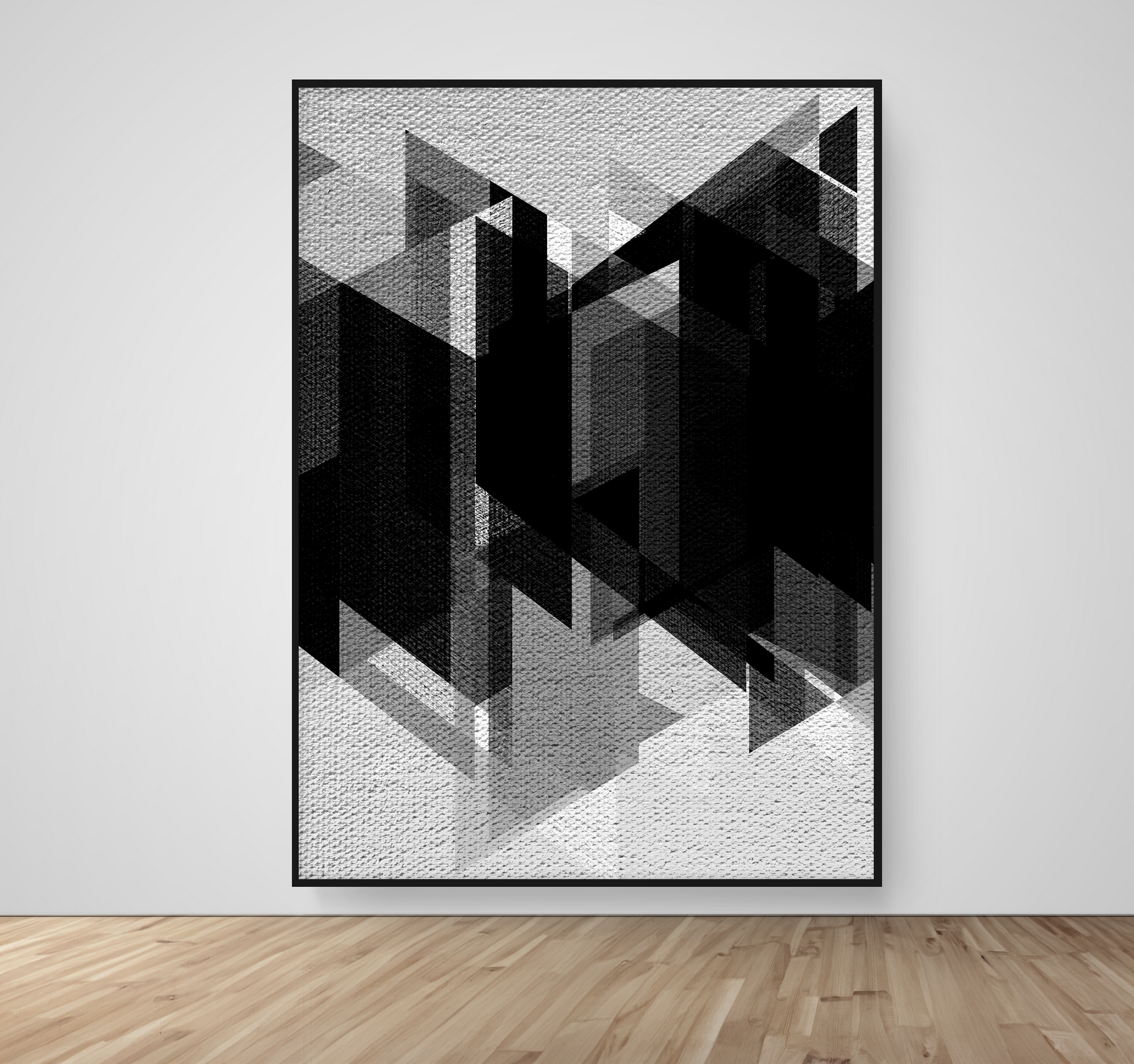 Abstract Art, Wall Art, Ready-To-Hang, Noir Mosaic no2, Mosaic, Frame Size-53x72, Frame Color-Black,Frame Style-Thin Floating Frame, VividWalls, Artwork