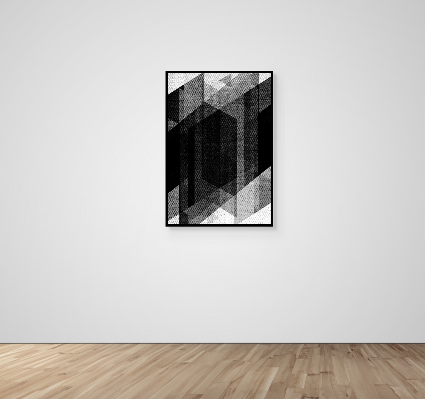 Abstract Art, Wall Art, Ready-To-Hang, Noir Weave, Vivid Layers, Frame Size-24x36, Frame Color-Black,Frame Style-Thin Floating Frame, VividWalls, Artwork