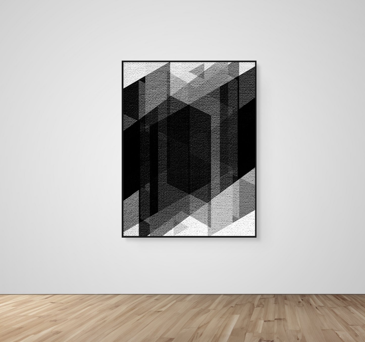 Abstract Art, Wall Art, Ready-To-Hang, Noir Weave, Vivid Layers, Frame Size-36x48, Frame Color-Black,Frame Style-Thin Floating Frame, VividWalls, Artwork