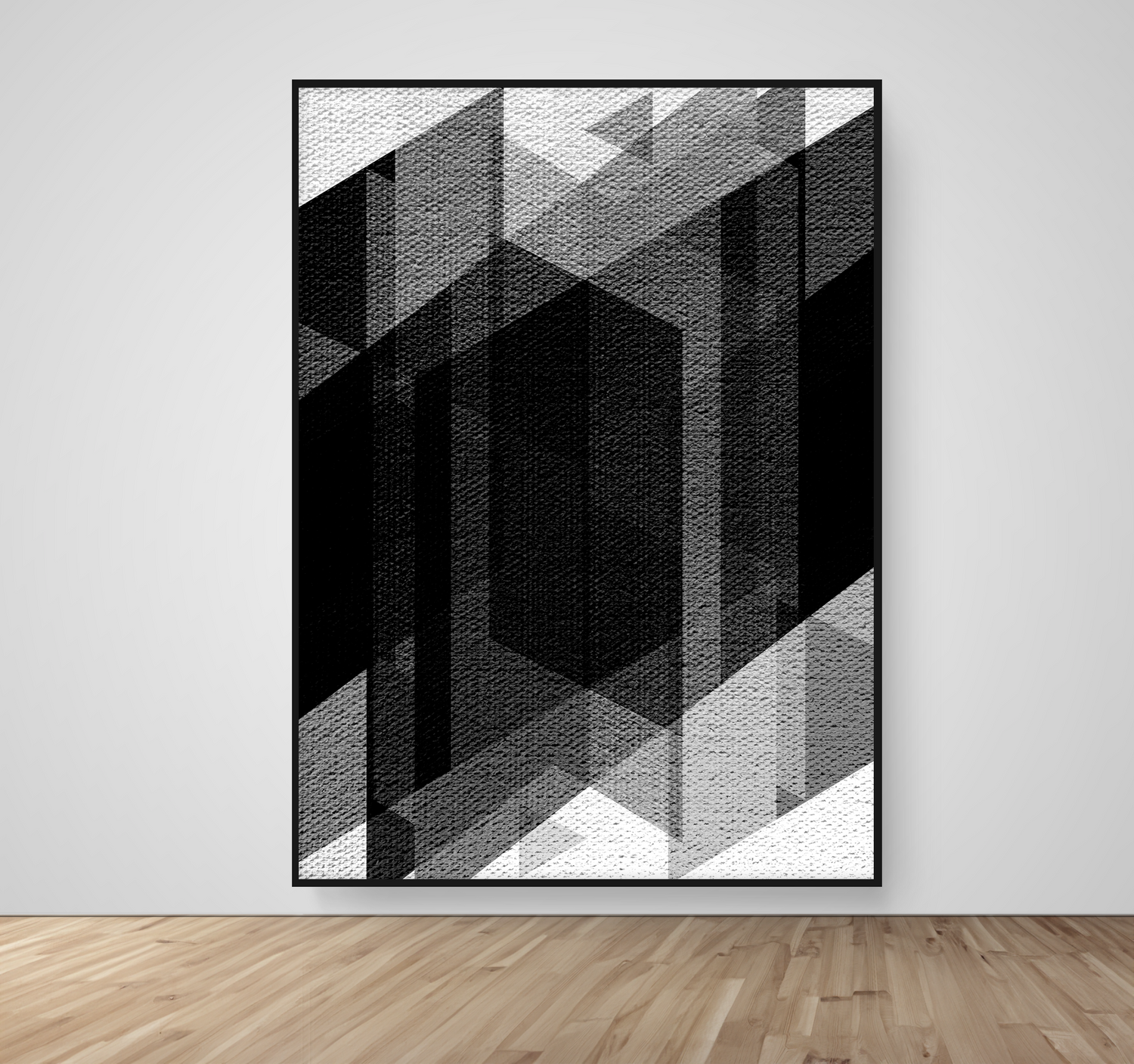 Abstract Art, Wall Art, Ready-To-Hang, Noir Weave, Vivid Layers, Frame Size-53x72, Frame Color-Black,Frame Style-Thin Floating Frame, VividWalls, Artwork