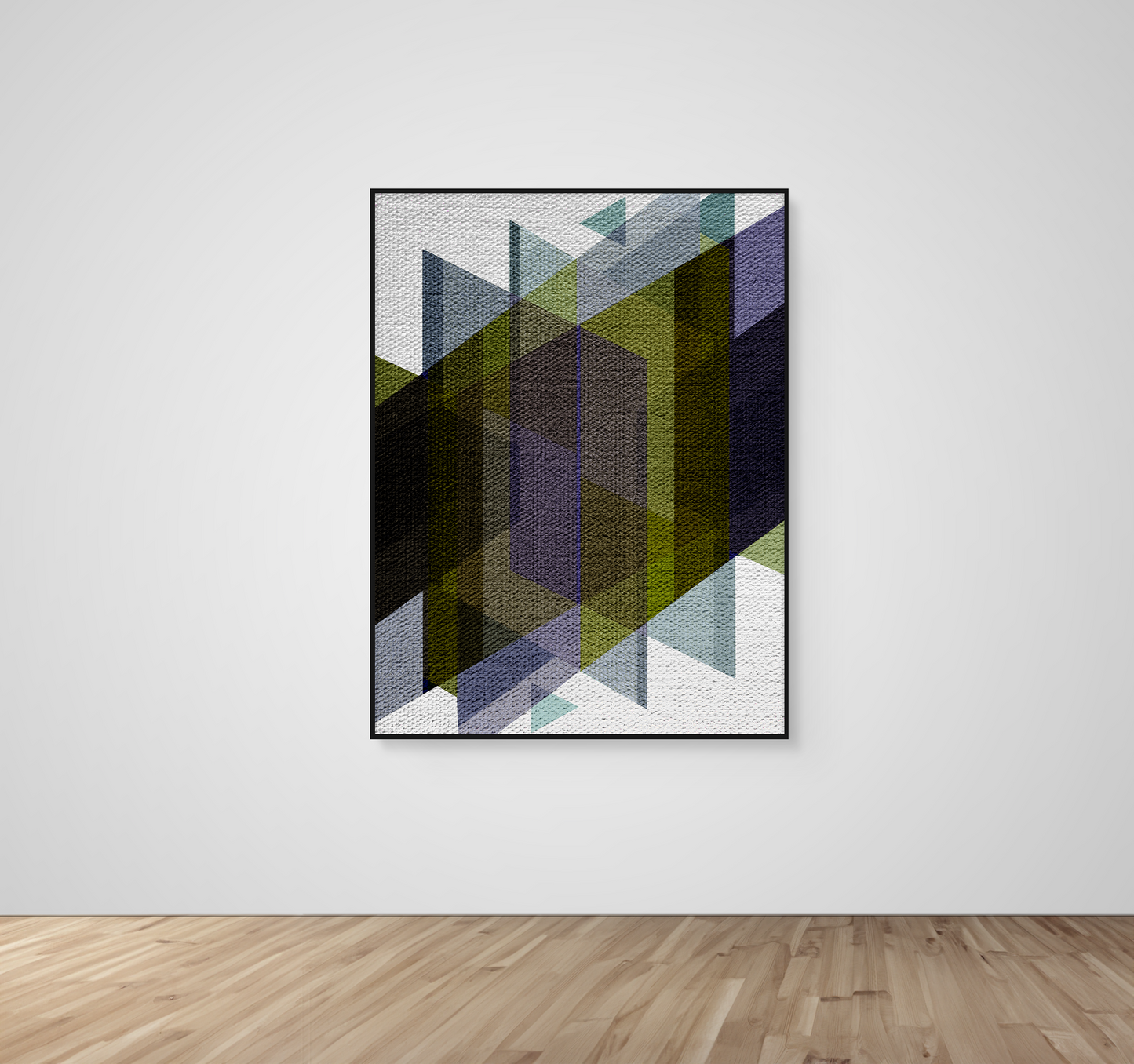 Abstract Art, Wall Art, Ready-To-Hang, Olive Weave, Vivid Layers, Frame Size-36x48, Frame Color-Black,Frame Style-Thin Floating Frame, VividWalls, Artwork