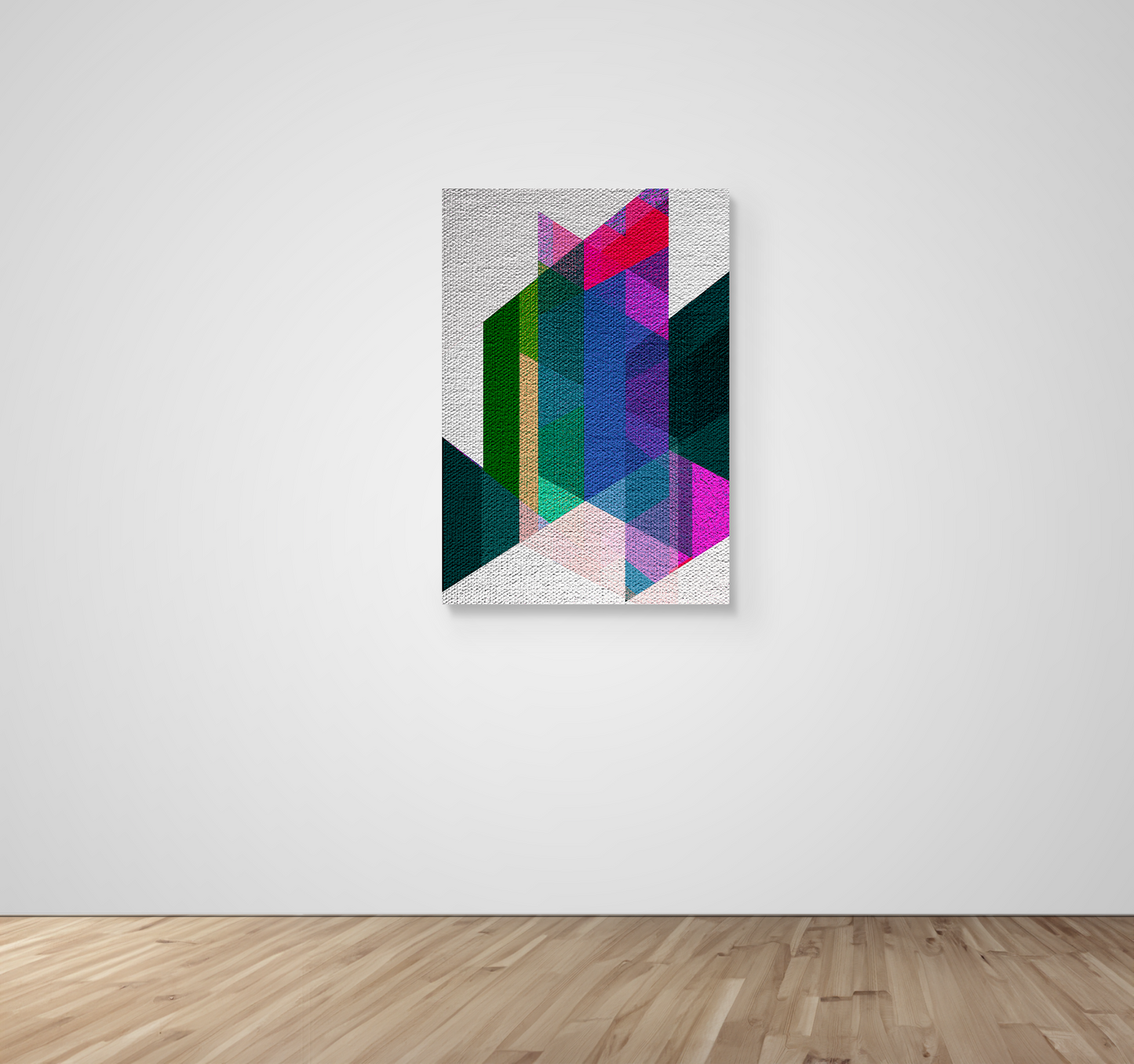 Abstract Art, Wall Art, Ready-To-Hang, Parallelogram Illusion no2, Geometric Intersect, Frame Size-24x36, Frame Color-NA,Frame Style-Thin Floating Frame, VividWalls, Artwork