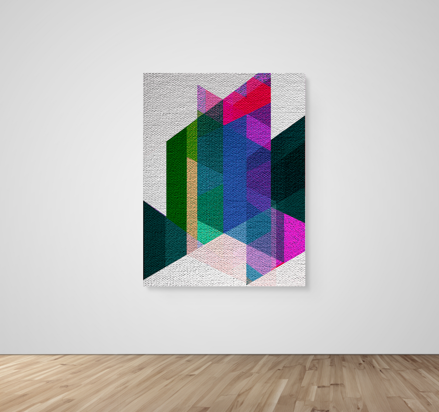 Abstract Art, Wall Art, Ready-To-Hang, Parallelogram Illusion no2, Geometric Intersect, Frame Size-36x48, Frame Color-NA,Frame Style-Thin Floating Frame, VividWalls, Artwork