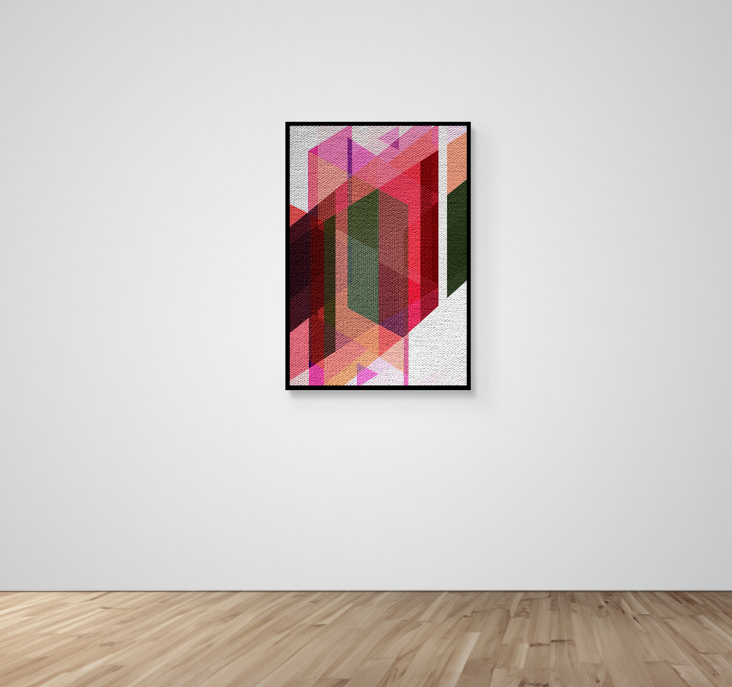 Abstract Art, Wall Art, Ready-To-Hang, Pink Weave, Vivid Layers, Frame Size-24x36, Frame Color-Black,Frame Style-Thin Floating Frame, VividWalls, Artwork