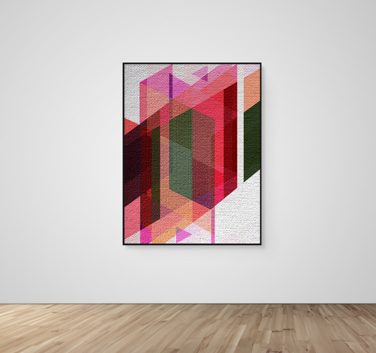 Abstract Art, Wall Art, Ready-To-Hang, Pink Weave, Vivid Layers, Frame Size-36x48, Frame Color-Black,Frame Style-Thin Floating Frame, VividWalls, Artwork