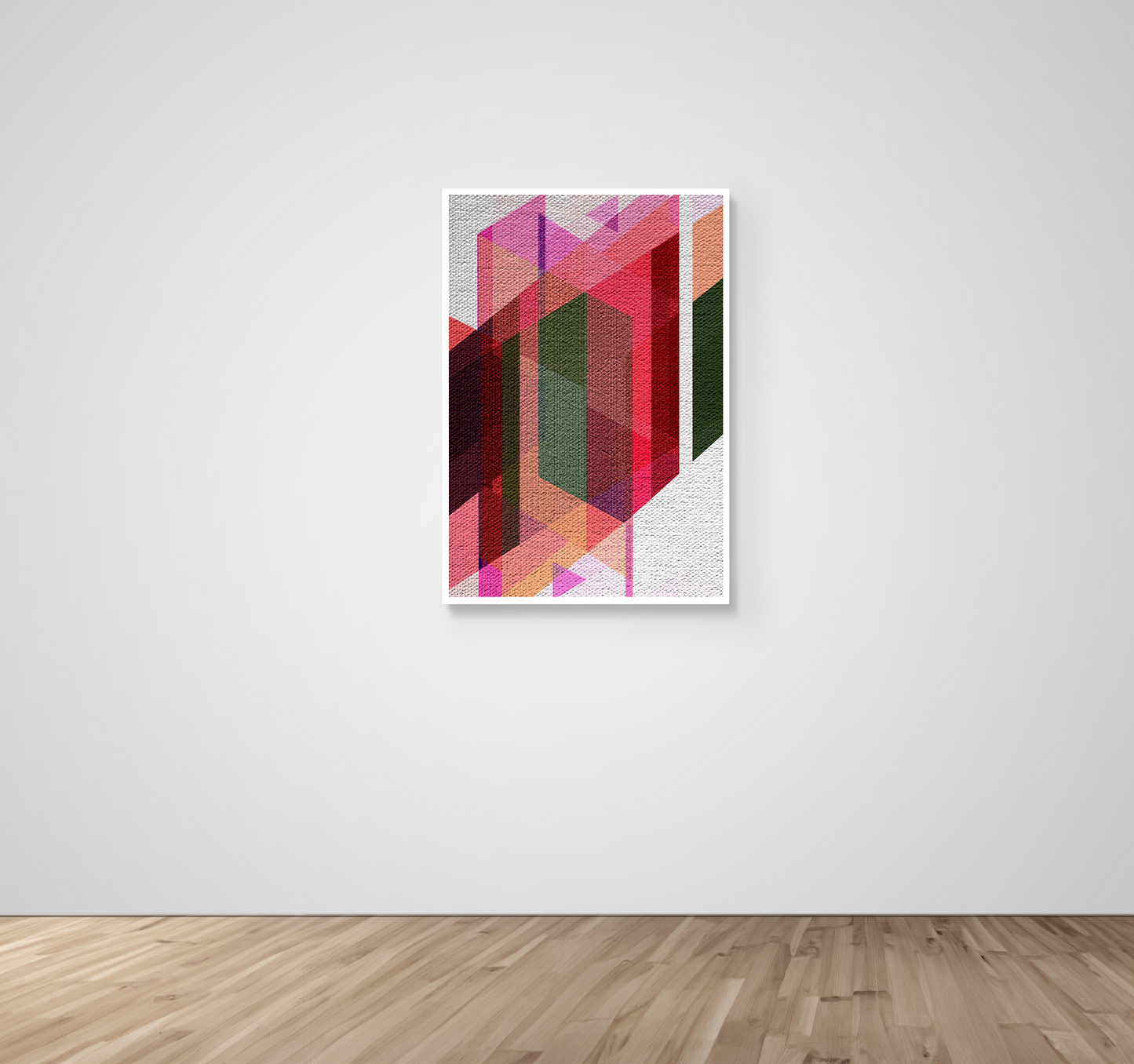 Abstract Art, Wall Art, Ready-To-Hang, Pink Weave, Vivid Layers, Frame Size-24x36, Frame Color-White,Frame Style-Thin Floating Frame, VividWalls, Artwork