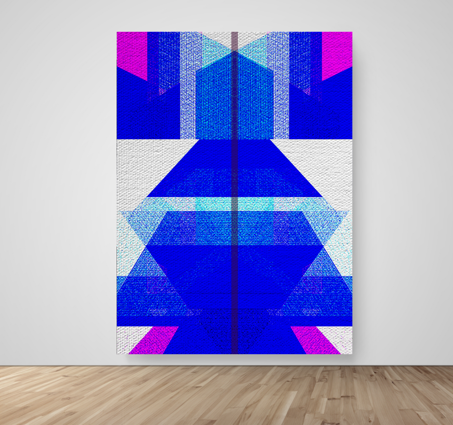 Abstract Art, Wall Art, Ready-To-Hang, Royal Kimono, Geometric Symmetry, Frame Size-53x72, Frame Color-NA,Frame Style-Thin Floating Frame, VividWalls, Artwork