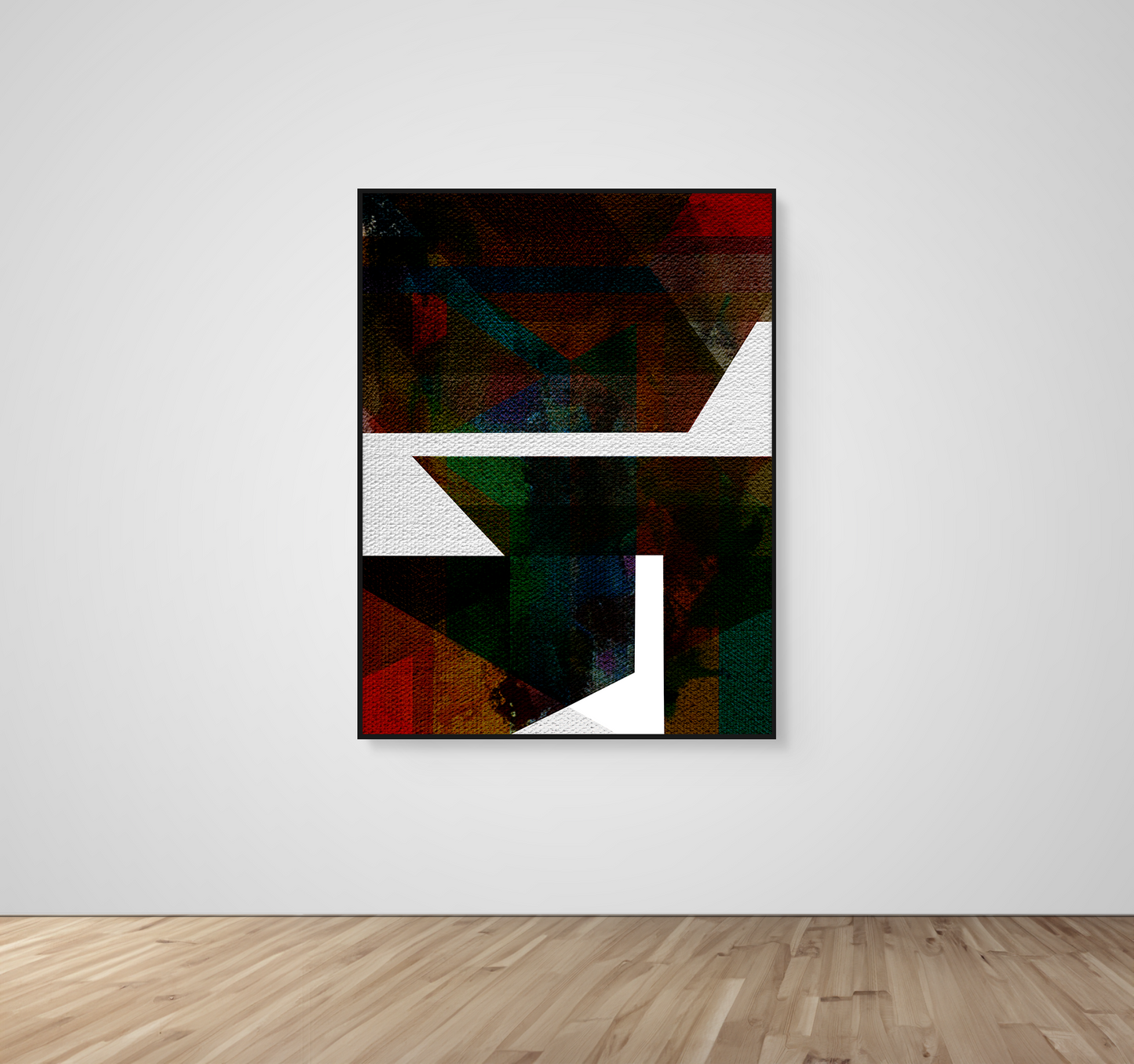 Abstract Art, Wall Art, Ready-To-Hang, Space & Form no1, Resonant Structure, Frame Size-36x48, Frame Color-Black,Frame Style-Thin Floating Frame, VividWalls, Artwork