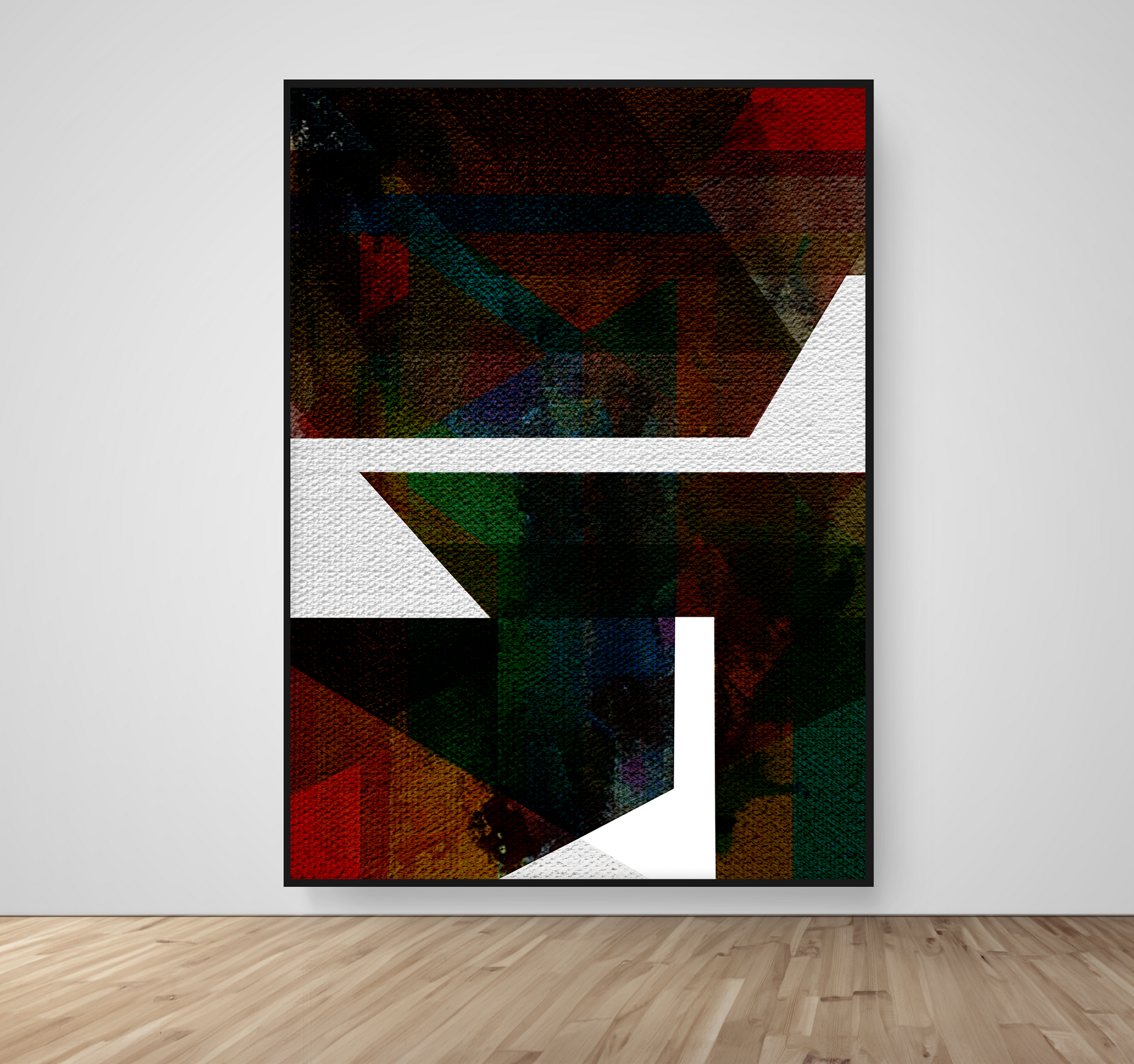 Abstract Art, Wall Art, Ready-To-Hang, Space & Form no1, Resonant Structure, Frame Size-53x72, Frame Color-Black,Frame Style-Thin Floating Frame, VividWalls, Artwork