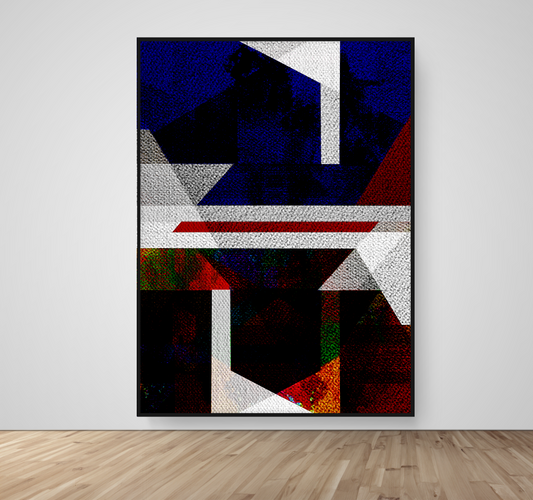 Abstract Art, Wall Art, Ready-To-Hang, Space & Form no3, Resonant Structure, Frame Size-53x72, Frame Color-Black,Frame Style-Thin Floating Frame, VividWalls, Artwork