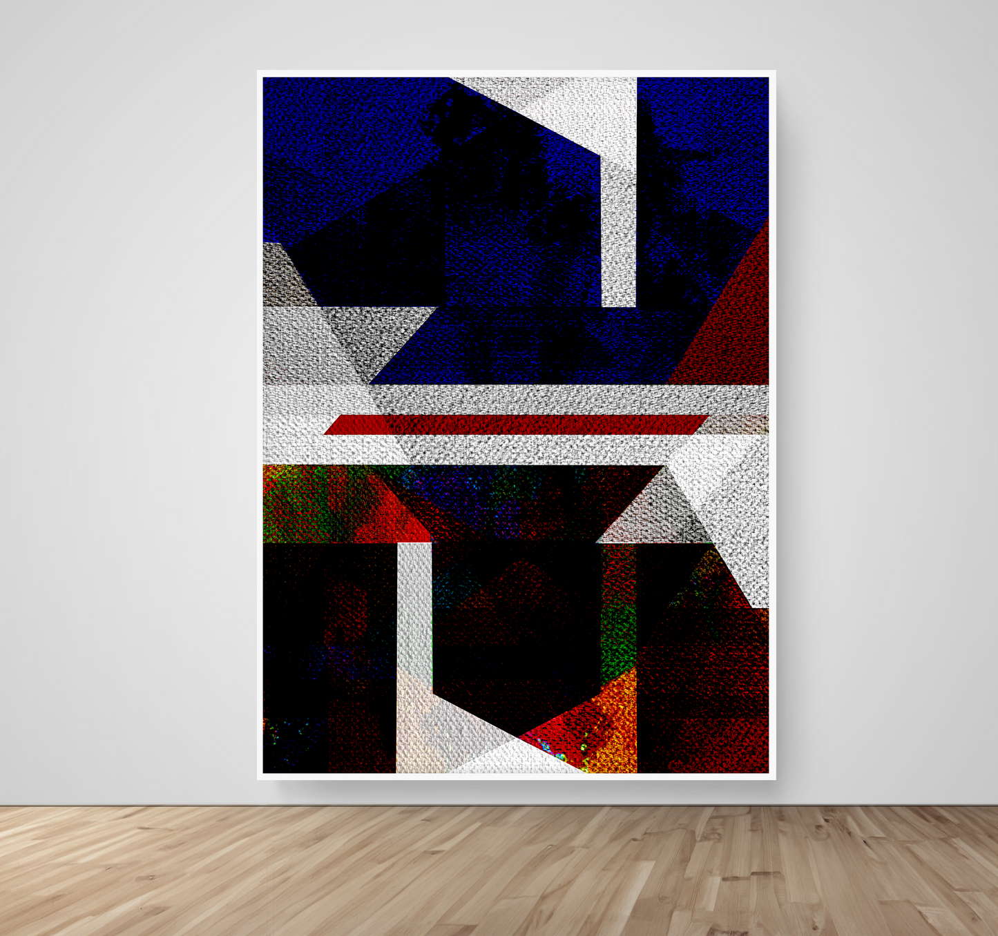 Abstract Art, Wall Art, Ready-To-Hang, Space & Form no3, Resonant Structure, Frame Size-53x72, Frame Color-White,Frame Style-Thin Floating Frame, VividWalls, Artwork