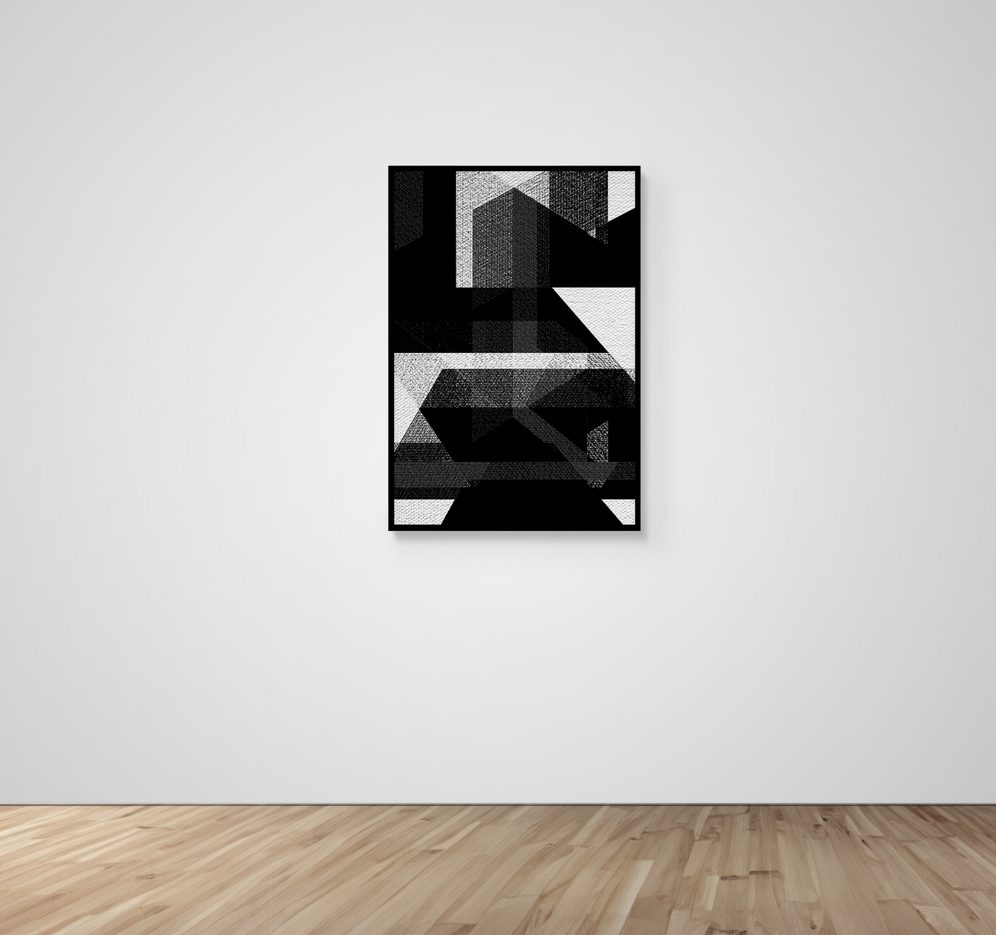 Abstract Art, Wall Art, Ready-To-Hang, Noir Shade, Shape Emergence, Frame Size-24x36, Frame Color-Black,Frame Style-Thin Floating Frame, VividWalls, Artwork