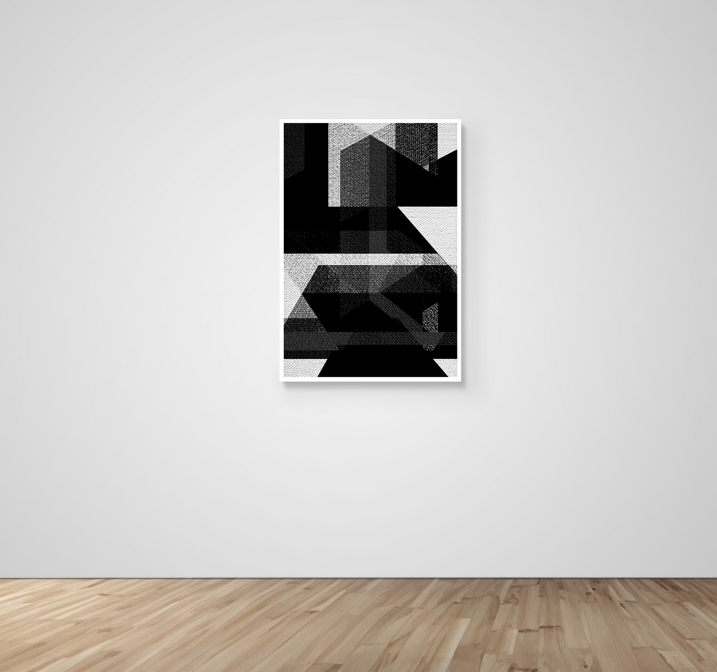 Abstract Art, Wall Art, Ready-To-Hang, Noir Shade, Shape Emergence, Frame Size-24x36, Frame Color-White,Frame Style-Thin Floating Frame, VividWalls, Artwork