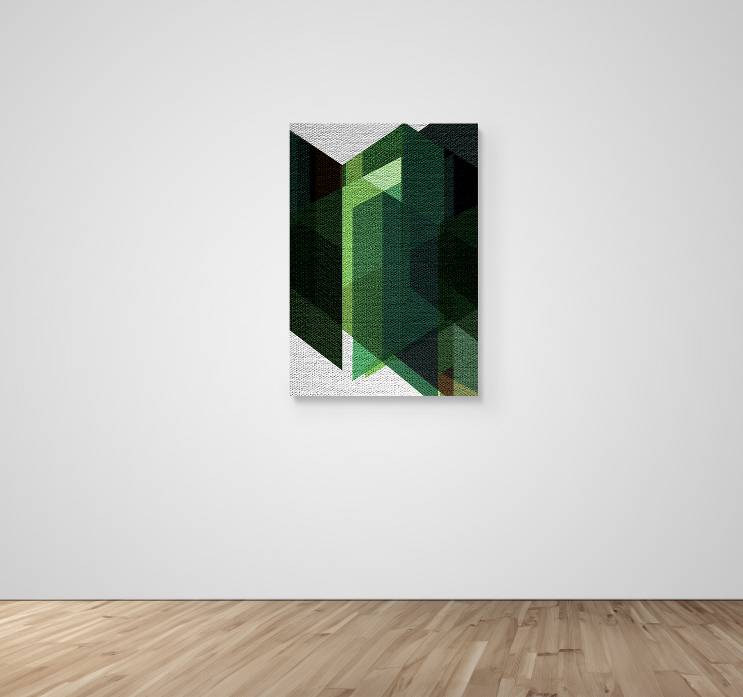 Abstract Art, Wall Art, Ready-To-Hang, Verdant Layers, Geometric Intersect, Frame Size-24x36, Frame Color-NA,Frame Style-Thin Floating Frame, VividWalls, Artwork