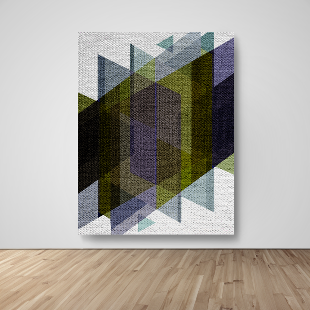 Abstract Art, Wall Art, Ready-To-Hang, Olive Weave, Vivid Layers, Frame Size-53x72, Frame Color-NA,Frame Style-Thin Floating Frame, VividWalls, Artwork