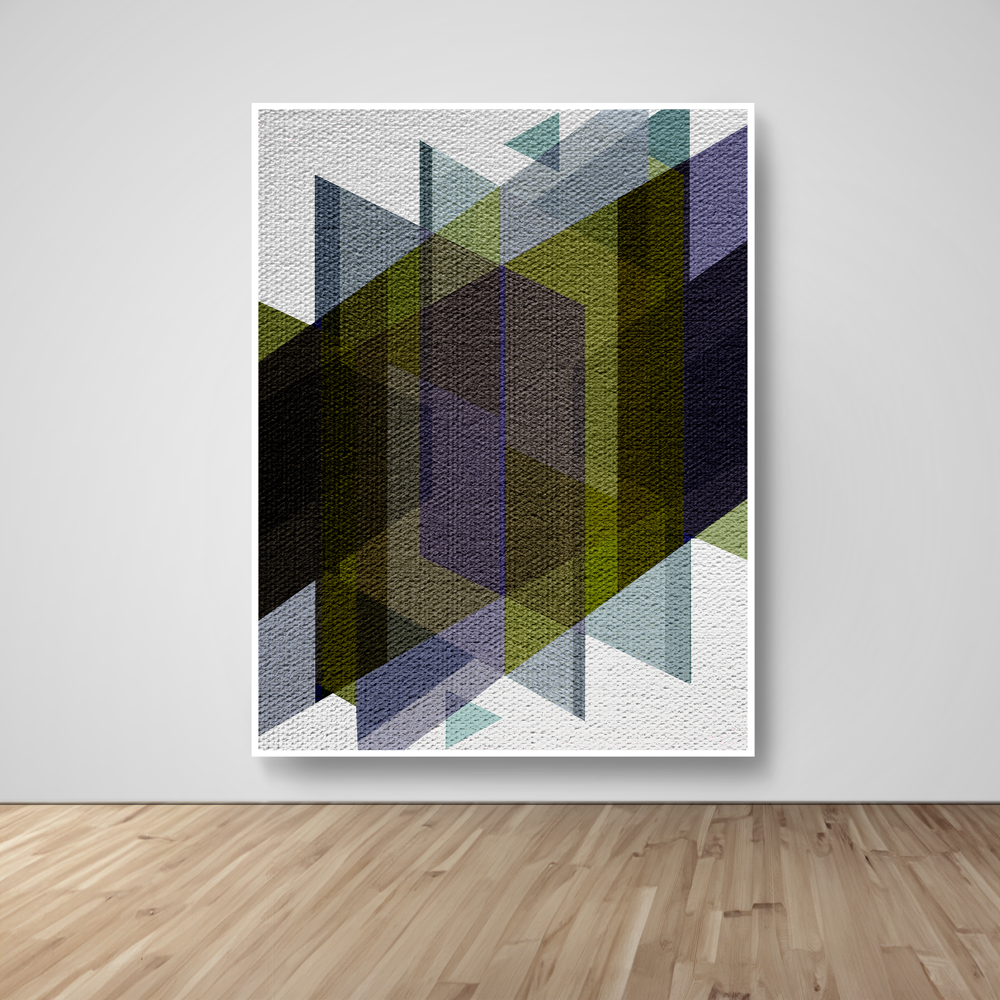 Abstract Art, Wall Art, Ready-To-Hang, Olive Weave, Vivid Layers, Frame Size-53x72, Frame Color-White,Frame Style-Thin Floating Frame, VividWalls, Artwork