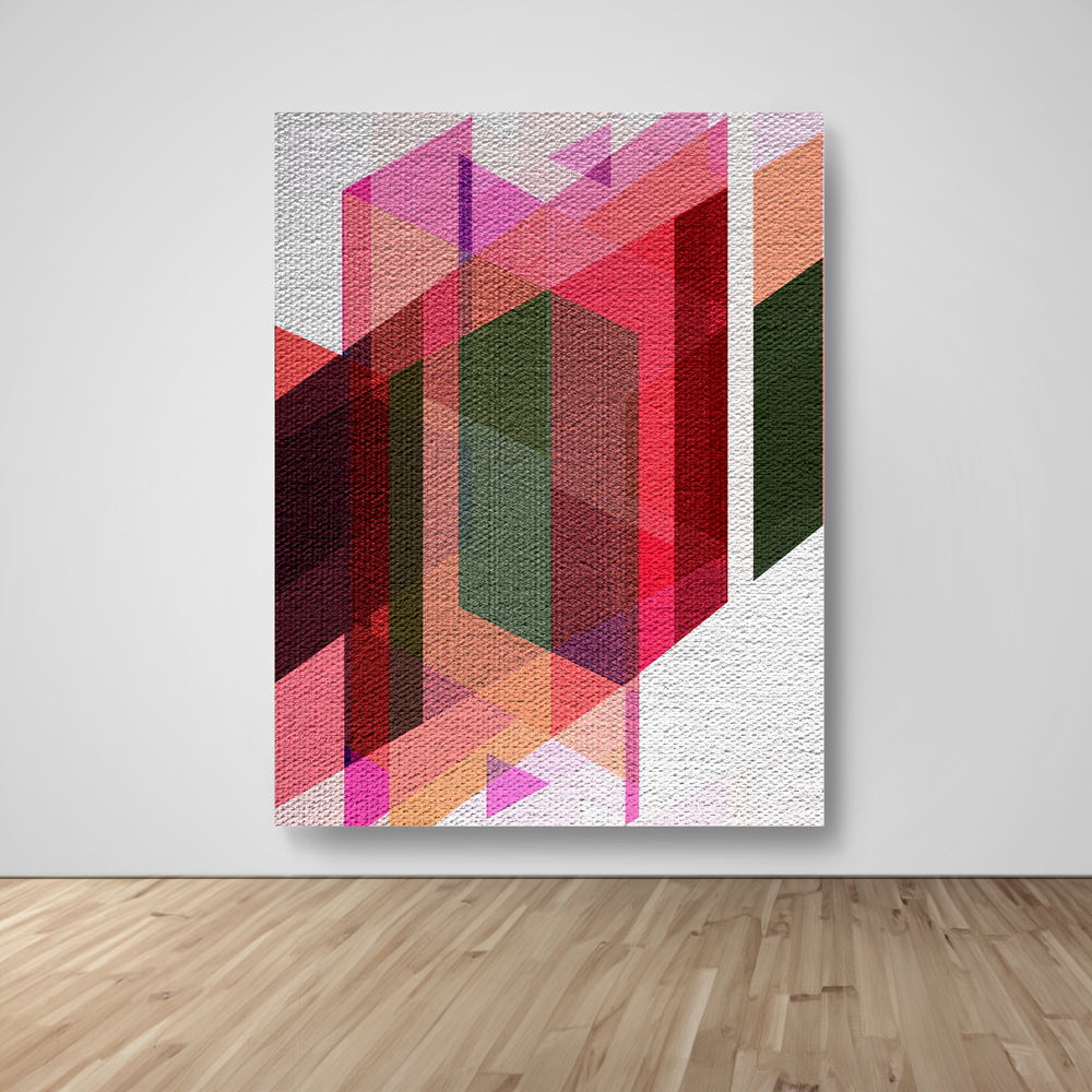 Abstract Art, Wall Art, Ready-To-Hang, Pink Weave, Vivid Layers, Frame Size-53x72, Frame Color-NA,Frame Style-Thin Floating Frame, VividWalls, Artwork