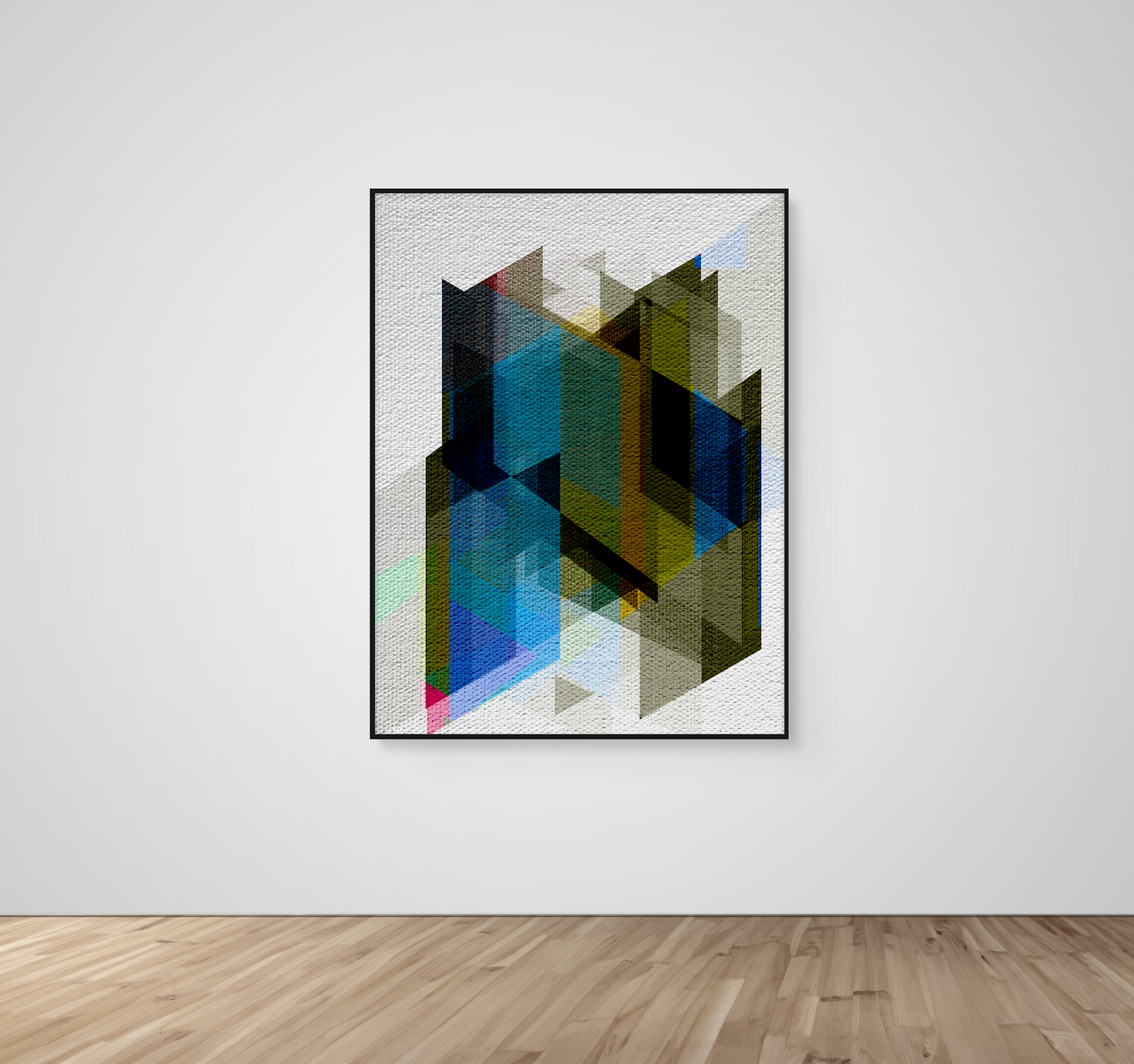 Abstract Art, Wall Art, Ready-To-Hang, Vivid Mosaic no4, Mosaic, Frame Size-36x48, Frame Color-Black,Frame Style-Thin Floating Frame, VividWalls, Artwork