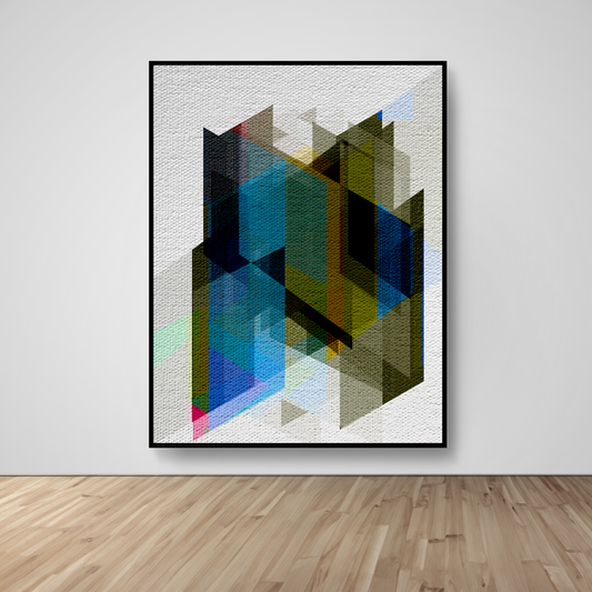 Abstract Art, Wall Art, Ready-To-Hang, Vivid Mosaic no4, Mosaic, Frame Size-53x72, Frame Color-Black,Frame Style-Thin Floating Frame, VividWalls, Artwork